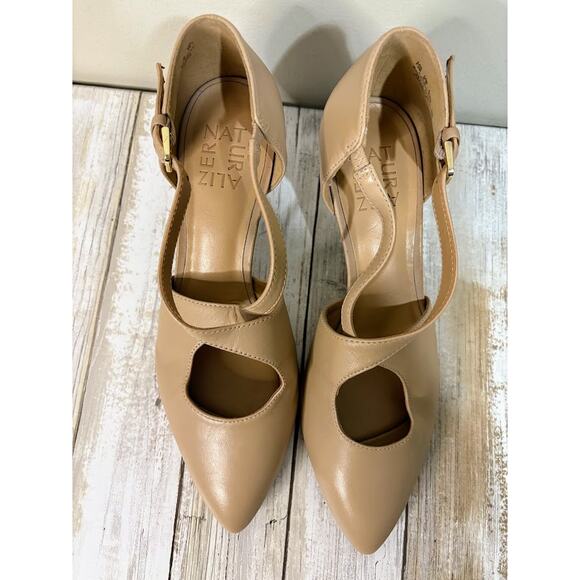 Naturalizer Women's Leather Okira Criss Cross Pumps Taupe Size 7M - Picture 5 of 8